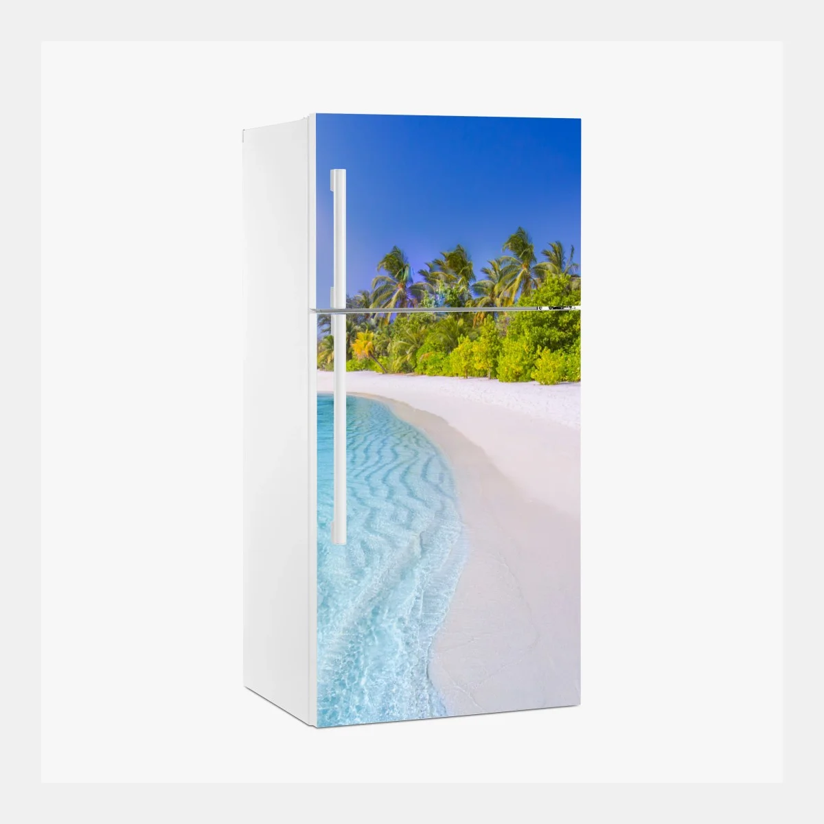 Sticker pour réfrigérateur rêve tropical sur plage de sable blanc – Wallnifity® Sticker pour réfrigérateur rêve tropical sur plage de sable blanc – Wallnifity®