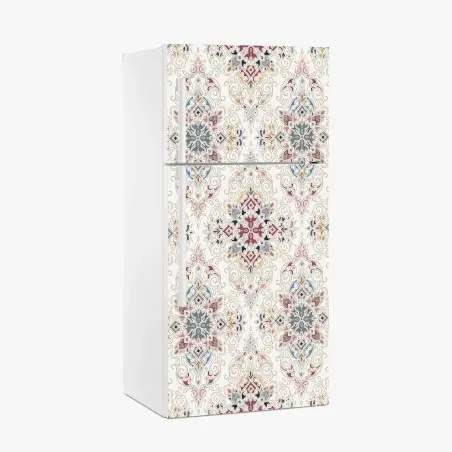 Sticker pour réfrigérateur motif damassé floral élégant – Wallnifity®