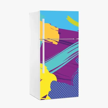 Sticker pour réfrigérateur motif abstrait coloré et dynamique – Wallnifity®