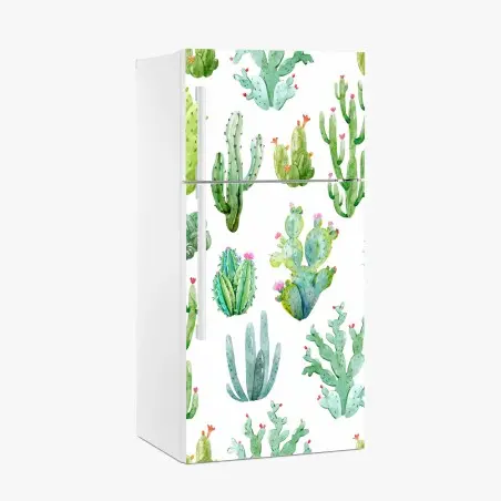 Sticker pour réfrigérateur motif de cactus aquarelle – Wallnifity®