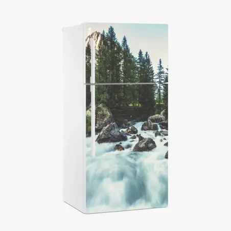 Sticker pour réfrigérateur rivière alpine du Val Ferret, Alpes italiennes – Wallnifity®
