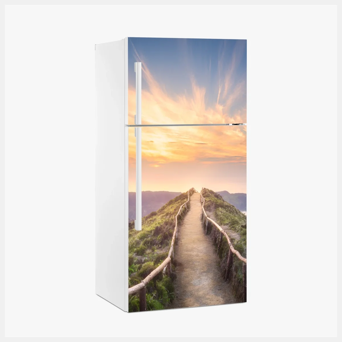 Sticker pour réfrigérateur panorama du sentier au coucher du soleil – Wallnifity® Sticker pour réfrigérateur panorama du sentier au coucher du soleil – Wallnifity®
