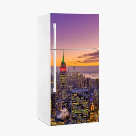 Sticker pour réfrigérateur horizon de New York au crépuscule – Wallnifity®