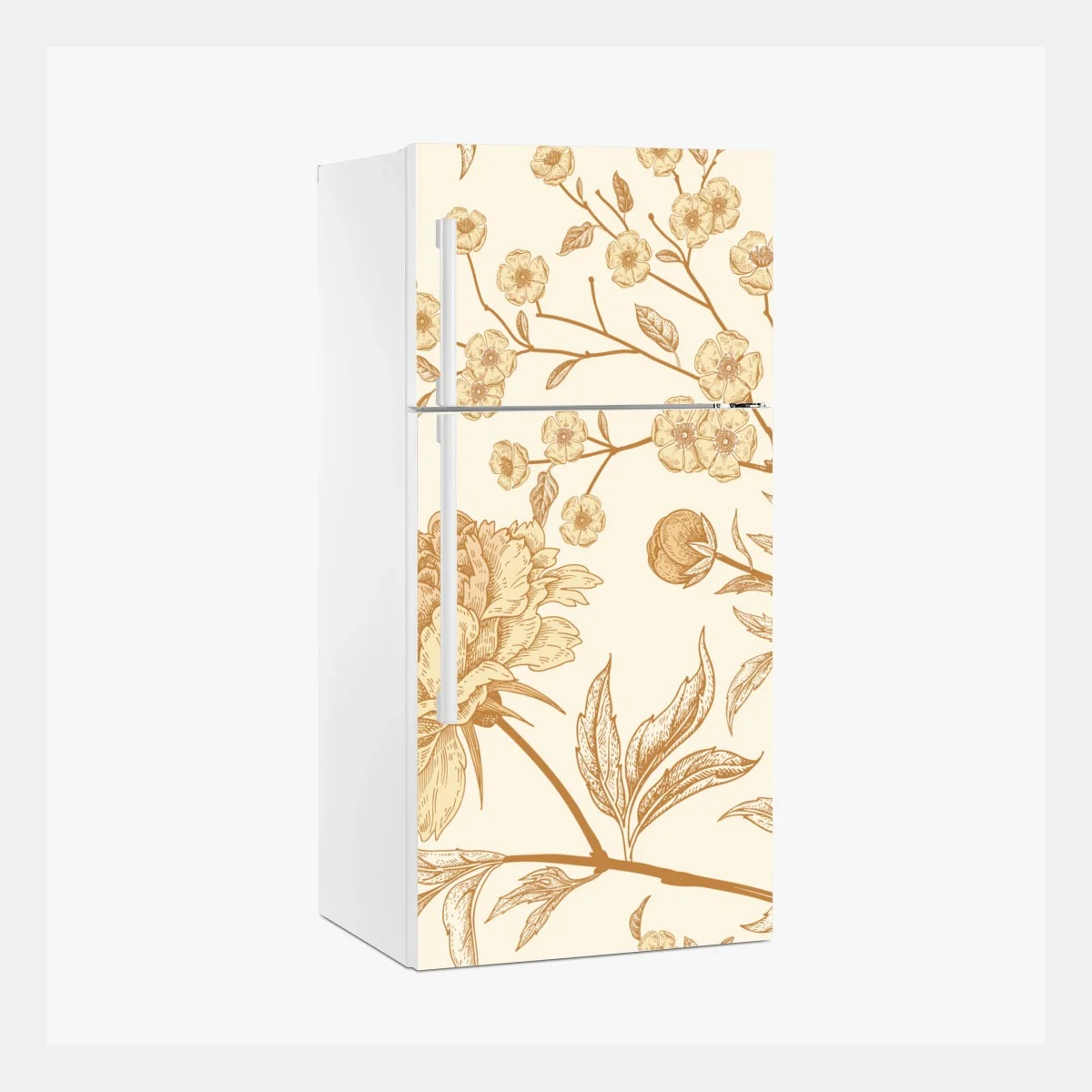 Sticker pour réfrigérateur motif floral vintage aux pivoines et branches – Wallnifity® Sticker pour réfrigérateur motif floral vintage aux pivoines et branches – Wallnifity®