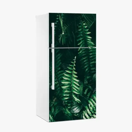 Sticker pour réfrigérateur mur de feuillage tropical sombre – Wallnifity®