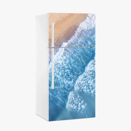 Sticker pour réfrigérateur plage et vagues vues du ciel – Wallnifity®