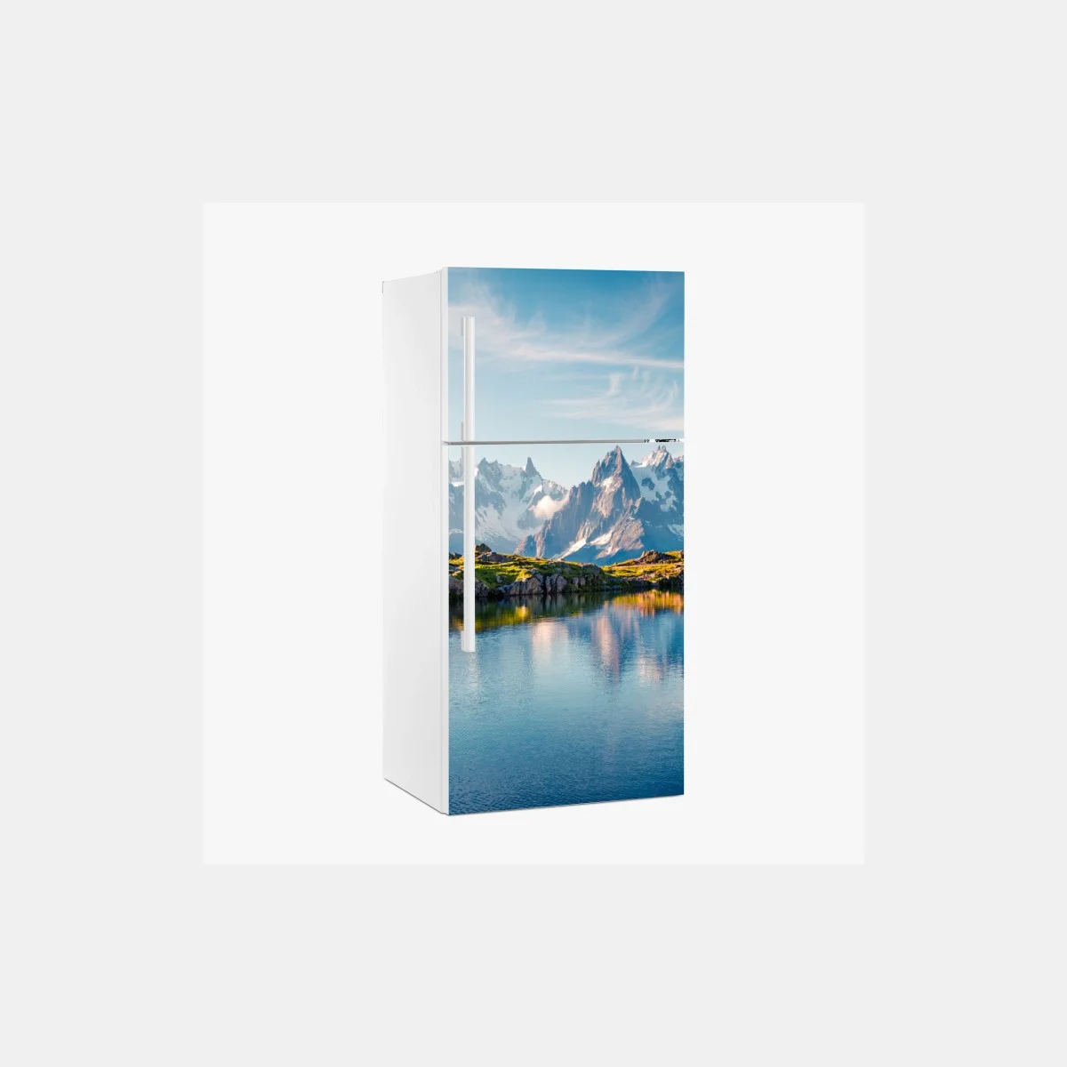 Sticker pour réfrigérateur reflets du Mont Blanc au Lac Blanc – Wallnifity® Sticker pour réfrigérateur reflets du Mont Blanc au Lac Blanc – Wallnifity®