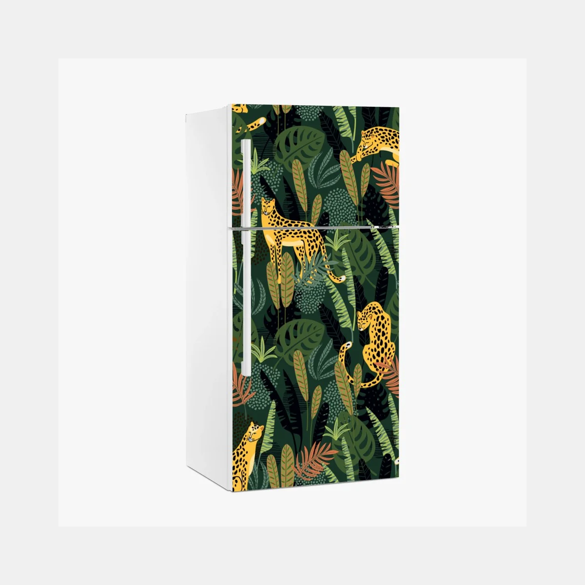 Sticker pour réfrigérateur motif jungle aux léopards dorés – Wallnifity® Sticker pour réfrigérateur motif jungle aux léopards dorés – Wallnifity®
