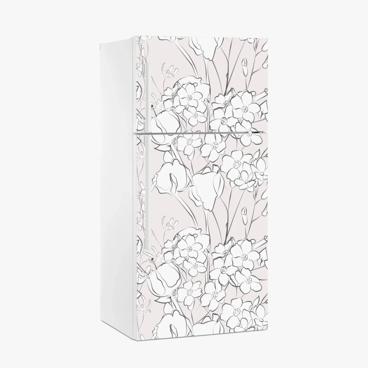 Sticker pour réfrigérateur motif floral délicat sur fond rose pâle – Wallnifity® Sticker pour réfrigérateur motif floral délicat sur fond rose pâle – Wallnifity®