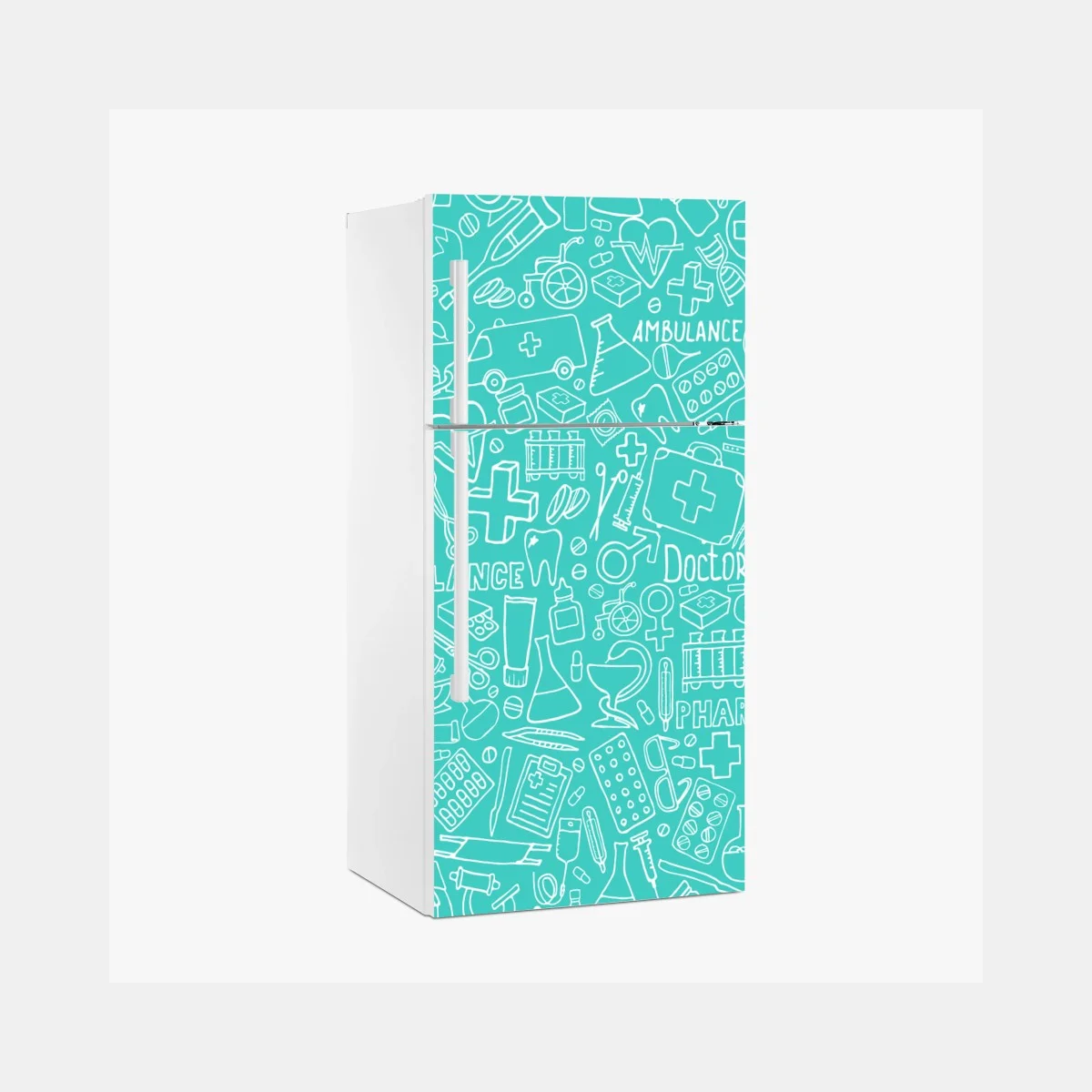 Sticker pour réfrigérateur motif médical gribouillis turquoise – Wallnifity® Sticker pour réfrigérateur motif médical gribouillis turquoise – Wallnifity®