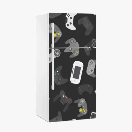 Sticker pour réfrigérateur motif de manettes de jeux vidéo rétro et modernes – Wallnifity®