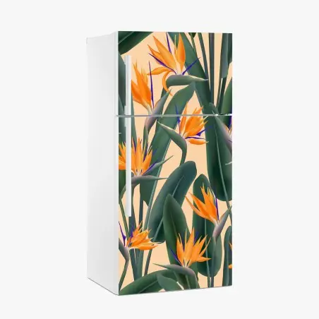 Sticker pour réfrigérateur motif tropical bohème fleur de paradis – Wallnifity®