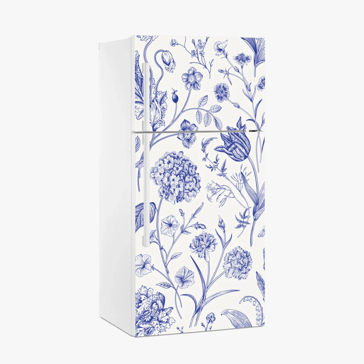 Sticker pour réfrigérateur motif floral toile de jouy bleu classique – Wallnifity® Sticker pour réfrigérateur motif floral toile de jouy bleu classique – Wallnifity®