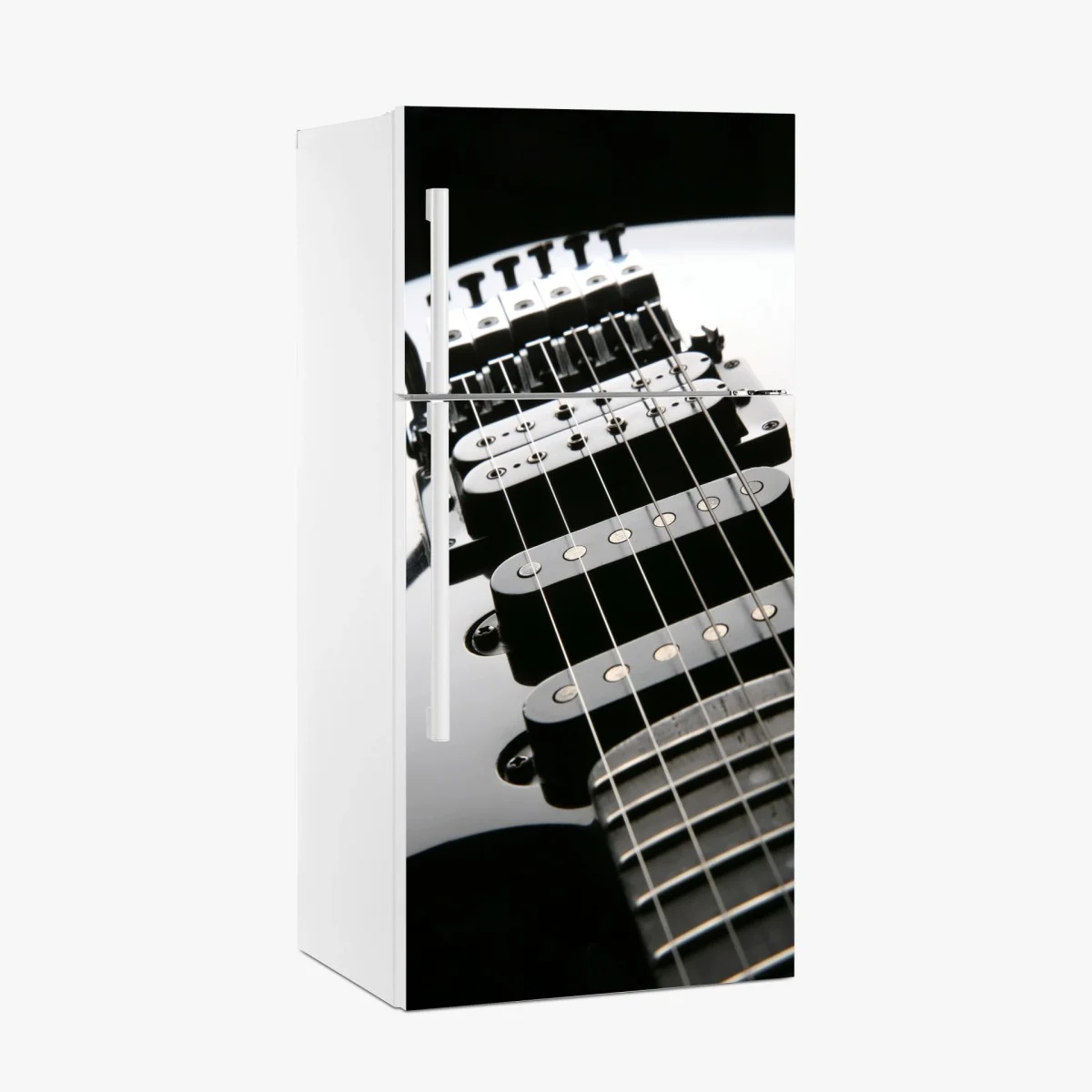 Sticker pour réfrigérateur gros plan contrasté d'une guitare électrique – Wallnifity® Sticker pour réfrigérateur gros plan contrasté d'une guitare électrique – Wallnifity®