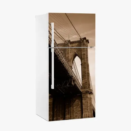 Sticker pour réfrigérateur perspective architecturale du pont de Brooklyn – Wallnifity®