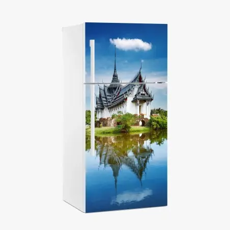 Sticker pour réfrigérateur reflet majestueux de Sanphet Prasat à Bangkok – Wallnifity®