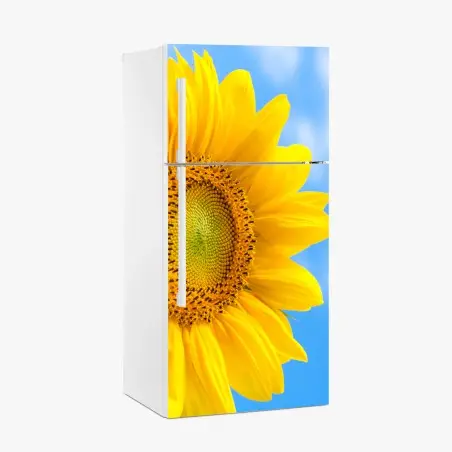 Sticker pour réfrigérateur éclat de tournesol sur ciel bleu – Wallnifity®