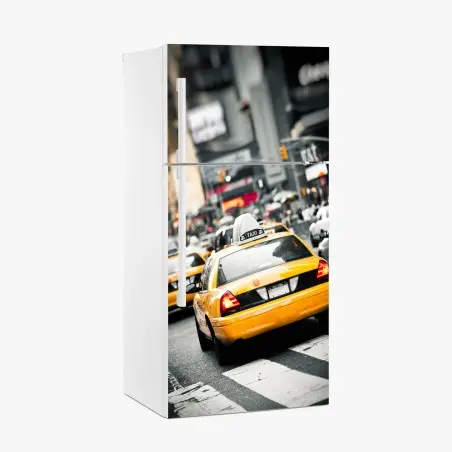 Sticker pour réfrigérateur scène de taxis jaunes à New York – Wallnifity®