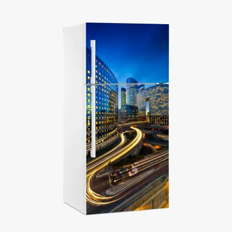 Sticker pour réfrigérateur mouvement urbain au crépuscule – Wallnifity®