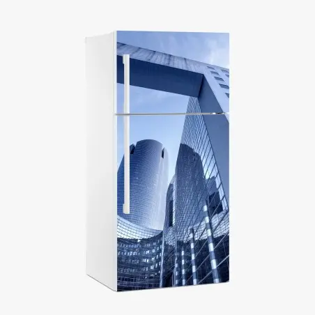 Sticker pour réfrigérateur perspective architecturale sur gratte-ciel modernes – Wallnifity®