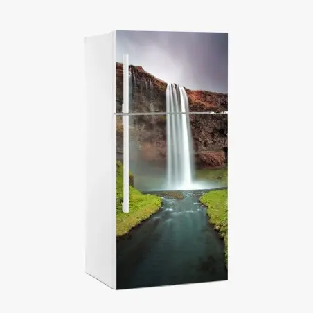 Sticker pour réfrigérateur cascade majestueuse et rivière paisible – Wallnifity®
