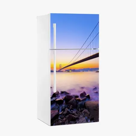 Sticker pour réfrigérateur pont suspendu au coucher de soleil – Wallnifity®