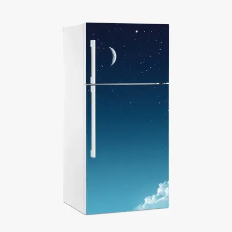Sticker pour réfrigérateur ciel nocturne au croissant de lune – Wallnifity®