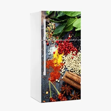 Sticker pour réfrigérateur composition d'épices et herbes aromatiques – Wallnifity®