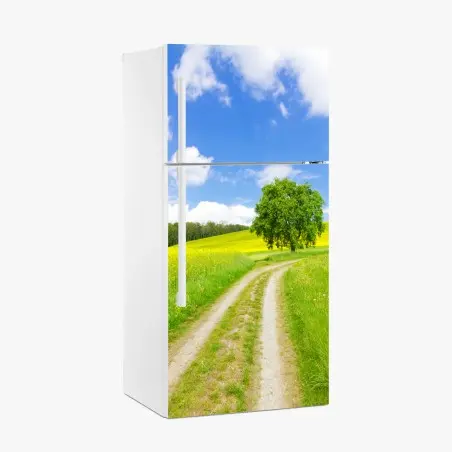 Sticker pour réfrigérateur chemin bucolique vers l'arbre solitaire – Wallnifity®