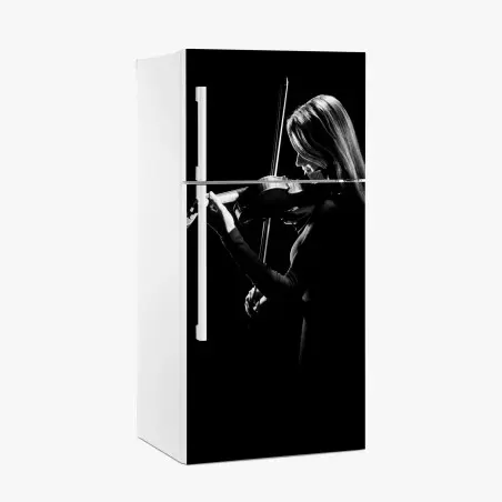 Sticker pour réfrigérateur violoniste en contre-jour – Wallnifity®