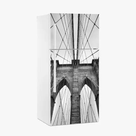 Sticker pour réfrigérateur perspective architecturale du pont de Brooklyn – Wallnifity®