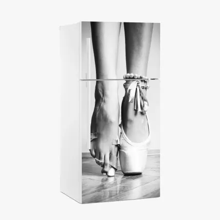 Sticker pour réfrigérateur élégance en pointe noir et blanc – Wallnifity®