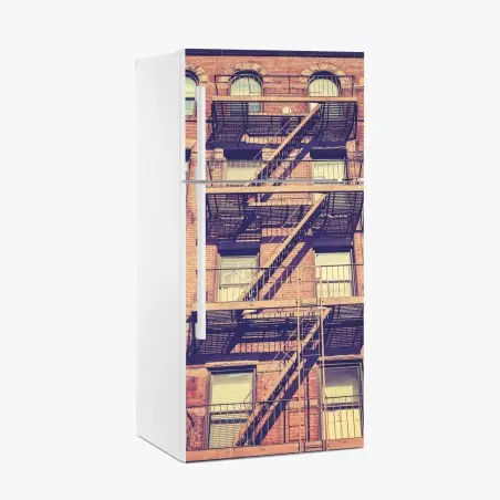 Sticker pour réfrigérateur escalier de secours rétro à New York – Wallnifity®