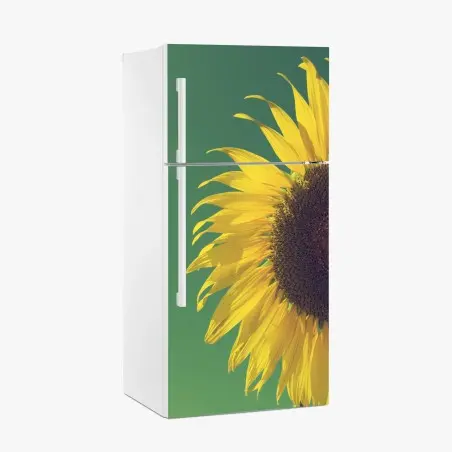 Sticker pour réfrigérateur tournesol rétro sur fond vert – Wallnifity®
