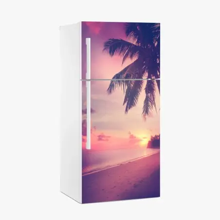 Sticker pour réfrigérateur paradis tropical au crépuscule – Wallnifity®