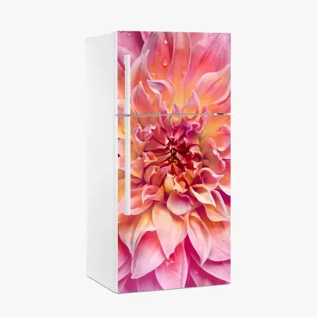 Sticker pour réfrigérateur éclat floral rose et pêche – Wallnifity®