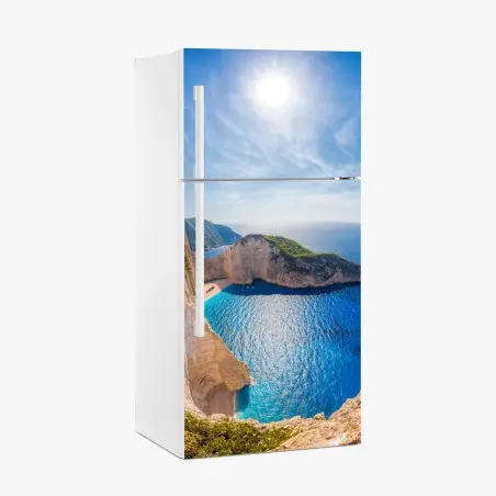 Sticker pour réfrigérateur panoramique de Navagio sur l'île de Zakynthos – Wallnifity®