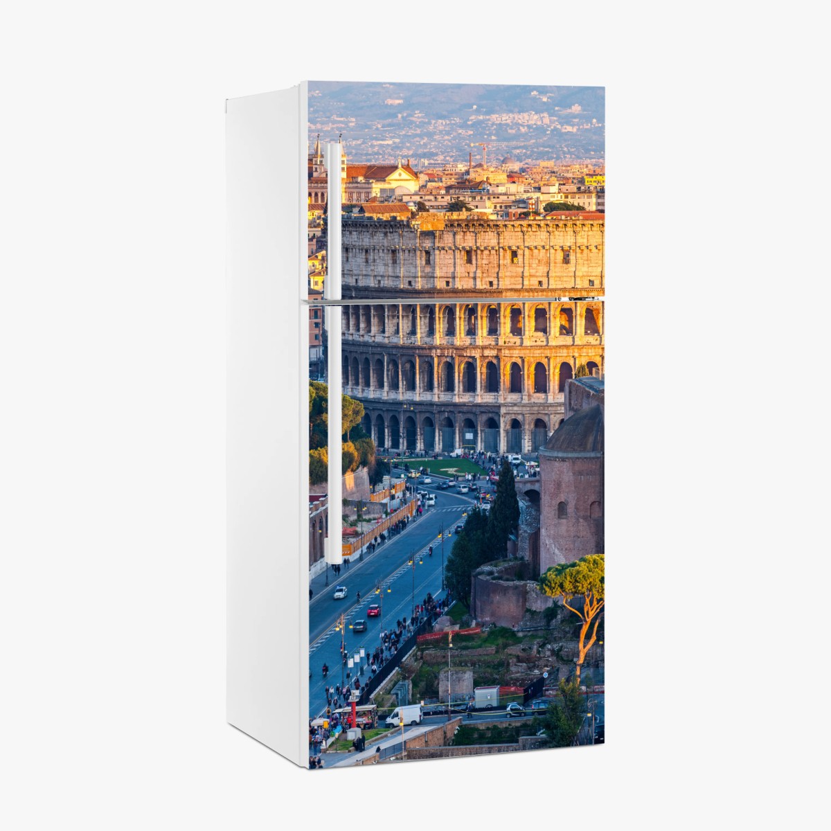 Sticker pour réfrigérateur vue dorée sur le Colisée de Rome – Wallnifity®