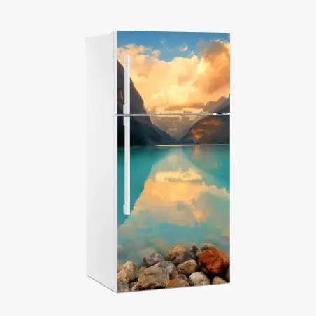 Sticker pour réfrigérateur lever de soleil sur Lake Louise, parc national de Banff – Wallnifity®