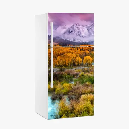 Sticker pour réfrigérateur lever de soleil rose sur East Beckwith Mountain, Kebler Pass – Wallnifity®
