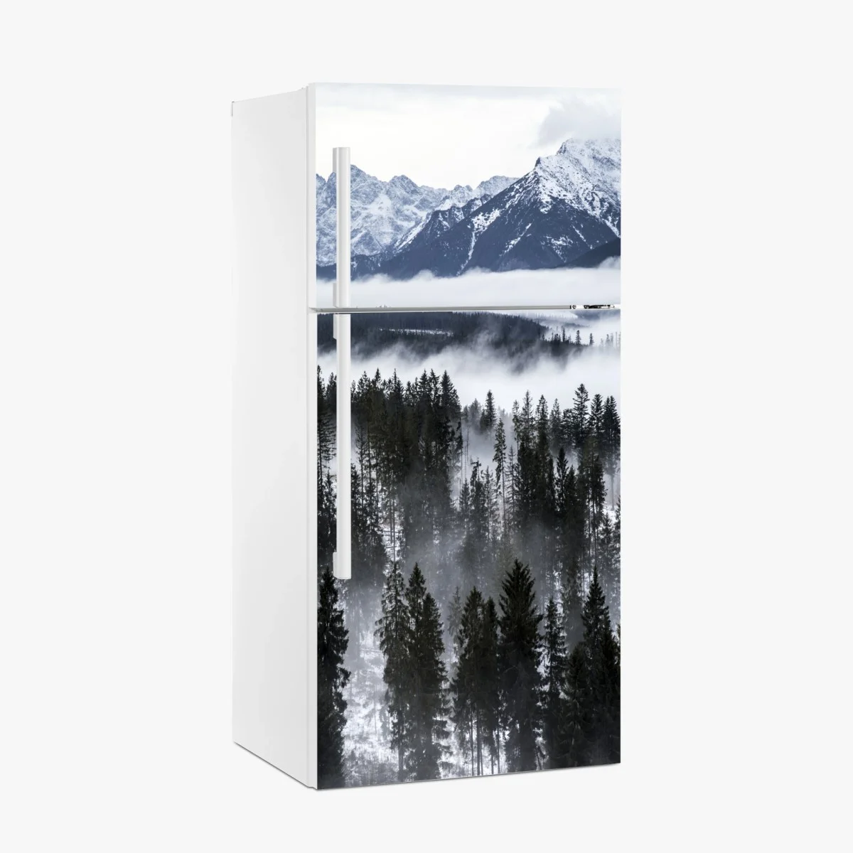 Sticker pour réfrigérateur brume hivernale sur les Tatras – Wallnifity® Sticker pour réfrigérateur brume hivernale sur les Tatras – Wallnifity®