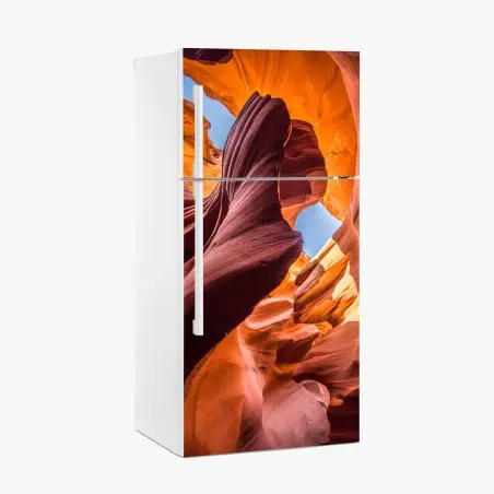Sticker pour réfrigérateur canyon sculpté aux couleurs de feu – Wallnifity®