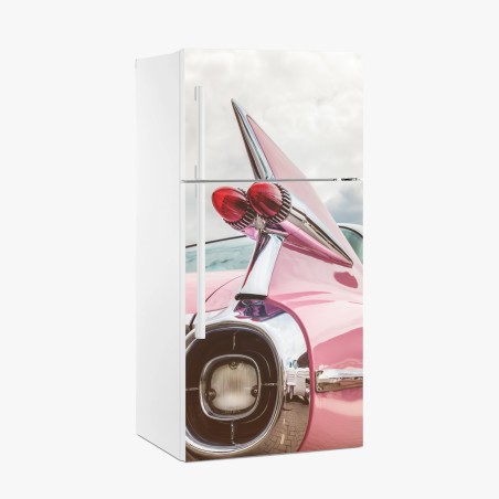 Sticker pour réfrigérateur ailes chromées d'une icône automobile rose – Wallnifity®