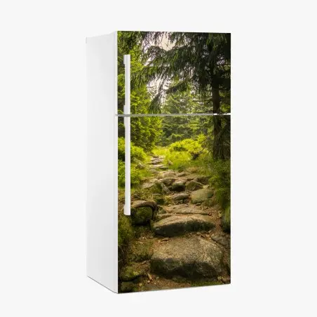 Sticker pour réfrigérateur chemin forestier verdoyant – Wallnifity®