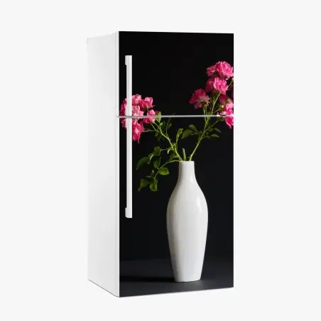 Sticker pour réfrigérateur bouquet de roses sur fond noir – Wallnifity®
