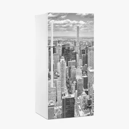 Sticker pour réfrigérateur panorama urbain en noir et blanc de New York – Wallnifity®