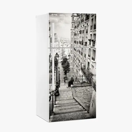 Sticker pour réfrigérateur escalier pittoresque de Montmartre, Paris – Wallnifity®