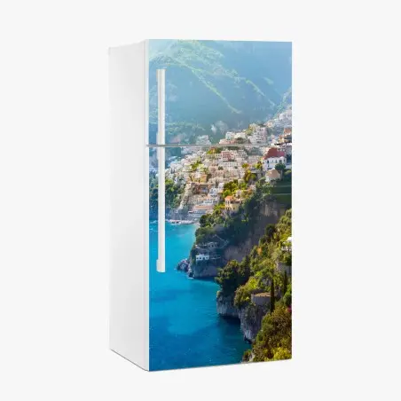 Sticker pour réfrigérateur vue panoramique de Positano sur la côte d'Amalfi – Wallnifity®