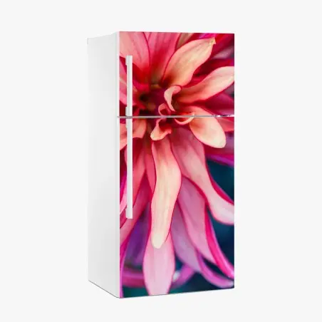Sticker pour réfrigérateur éclosion corail: composition florale en gros plan – Wallnifity®