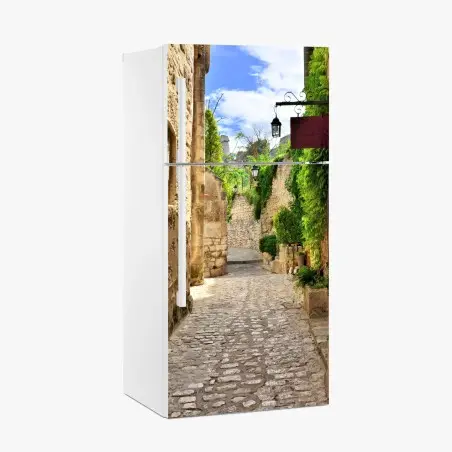 Sticker pour réfrigérateur ruelle pittoresque, Les Baux-de-Provence – Wallnifity®